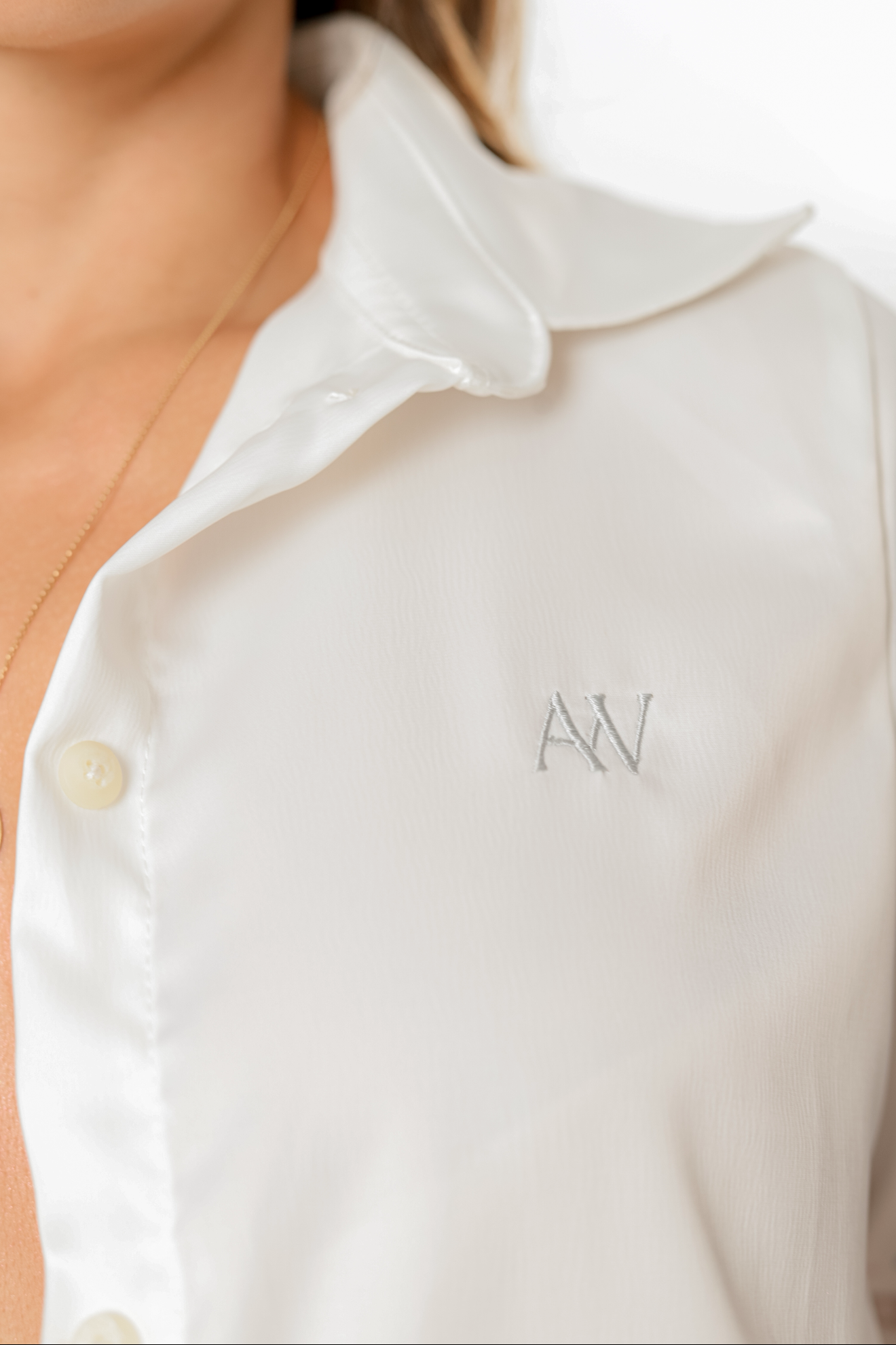 White shirt with a monogram 